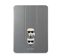 Étui pour iPad Pro 12.9 pouces 2020 / 2021 Saffiano Motifs Karl et Choupette Gris