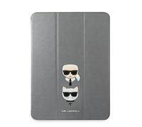 Étui pour iPad Pro 12.9 pouces 2020 / 2021 Saffiano Motifs Karl et Choupette Gris