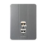 Étui Pour Ipad Pro 12.9 Pouces 2020 / 2021 Saffiano Motifs Karl Et Choupette Karl Lagerfeld Gris