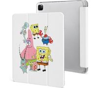 Étui Pour Ipad Pro 2021 Bob L'éponge 12,9 Pouces Type D'ordinateur Portable Support À Trois Volets Avec Porte-Stylo Réveil/Veille Automatique