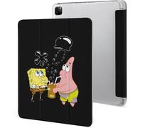 Étui Pour Ipad Pro 2021 Bob L'éponge 12,9 Pouces Type D'ordinateur Portable Support À Trois Volets Avec Porte-Stylo Réveil/Veille Automatique