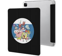 Étui Pour Ipad Pro 2021 Bob L'éponge 12,9 Pouces Type D'ordinateur Portable Support À Trois Volets Avec Porte-Stylo Réveil/Veille Automatique