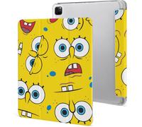 Étui Pour Ipad Pro 2021 Bob L'éponge 12,9 Pouces Type D'ordinateur Portable Support À Trois Volets Avec Porte-Stylo Réveil/Veille Automatique