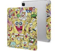 Étui Pour Ipad Pro 2021 Bob L'éponge 12,9 Pouces Type D'ordinateur Portable Support À Trois Volets Avec Porte-Stylo Réveil/Veille Automatique