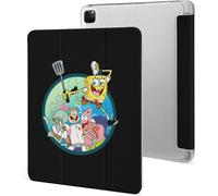 Étui Pour Ipad Pro 2021 Bob L'éponge 12,9 Pouces Type D'ordinateur Portable Support À Trois Volets Avec Porte-Stylo Réveil/Veille Automatique