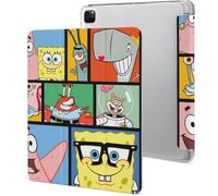 Étui Pour Ipad Pro 2021 Bob L'éponge 12,9 Pouces Type D'ordinateur Portable Support À Trois Volets Avec Porte-Stylo Réveil/Veille Automatique