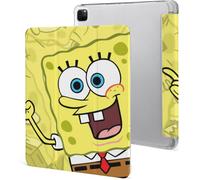 Étui Pour Ipad Pro 2021 Bob L'éponge 12,9 Pouces Type D'ordinateur Portable Support À Trois Volets Avec Porte-Stylo Réveil/Veille Automatique