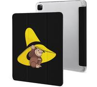 Étui Pour Ipad Pro 2021 Curious George 12,9 Pouces, Type Ordinateur Portable, Support À Trois Volets Avec Porte-Stylo, Veille/Réveil Automatique