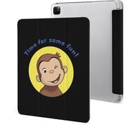 Étui Pour Ipad Pro 2021 Curious George 12,9 Pouces, Type Ordinateur Portable, Support À Trois Volets Avec Porte-Stylo, Veille/Réveil Automatique