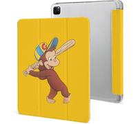 Étui Pour Ipad Pro 2021 Curious George 12,9 Pouces, Type Ordinateur Portable, Support À Trois Volets Avec Porte-Stylo, Veille/Réveil Automatique