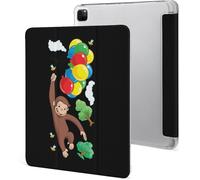 Étui Pour Ipad Pro 2021 Curious George 12,9 Pouces, Type Ordinateur Portable, Support À Trois Volets Avec Porte-Stylo, Veille/Réveil Automatique