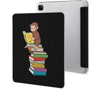 Étui Pour Ipad Pro 2021 Curious George 12,9 Pouces, Type Ordinateur Portable, Support À Trois Volets Avec Porte-Stylo, Veille/Réveil Automatique