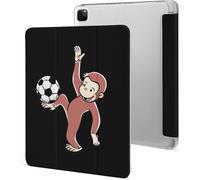 Étui Pour Ipad Pro 2021 Curious George 12,9 Pouces, Type Ordinateur Portable, Support À Trois Volets Avec Porte-Stylo, Veille/Réveil Automatique