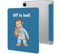 Étui Pour Ipad Pro 2021 Curious George 12,9 Pouces, Type Ordinateur Portable, Support À Trois Volets Avec Porte-Stylo, Veille/Réveil Automatique