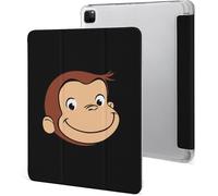 Étui Pour Ipad Pro 2021 Curious George 12,9 Pouces, Type Ordinateur Portable, Support À Trois Volets Avec Porte-Stylo, Veille/Réveil Automatique