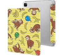 Étui Pour Ipad Pro 2021 Curious George 12,9 Pouces, Type Ordinateur Portable, Support À Trois Volets Avec Porte-Stylo, Veille/Réveil Automatique