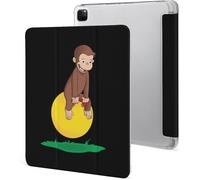 Étui Pour Ipad Pro 2021 Curious George 12,9 Pouces, Type Ordinateur Portable, Support À Trois Volets Avec Porte-Stylo, Veille/Réveil Automatique