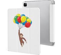 Étui Pour Ipad Pro 2021 Curious George 12,9 Pouces, Type Ordinateur Portable, Support À Trois Volets Avec Porte-Stylo, Veille/Réveil Automatique