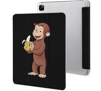 Étui Pour Ipad Pro 2021 Curious George 12,9 Pouces, Type Ordinateur Portable, Support À Trois Volets Avec Porte-Stylo, Veille/Réveil Automatique
