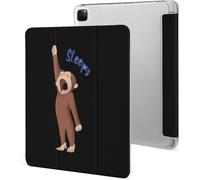Étui Pour Ipad Pro 2021 Curious George 12,9 Pouces, Type Ordinateur Portable, Support À Trois Volets Avec Porte-Stylo, Veille/Réveil Automatique