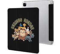 Étui Pour Ipad Pro 2021 Curious George 12,9 Pouces, Type Ordinateur Portable, Support À Trois Volets Avec Porte-Stylo, Veille/Réveil Automatique