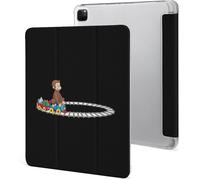 Étui Pour Ipad Pro 2021 Curious George 12,9 Pouces, Type Ordinateur Portable, Support À Trois Volets Avec Porte-Stylo, Veille/Réveil Automatique
