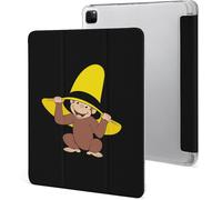 Étui Pour Ipad Pro 2021 Curious George 12,9 Pouces, Type Ordinateur Portable, Support À Trois Volets Avec Porte-Stylo, Veille/Réveil Automatique