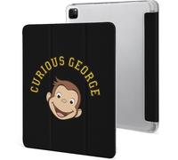 Étui Pour Ipad Pro 2021 Curious George 12,9 Pouces, Type Ordinateur Portable, Support À Trois Volets Avec Porte-Stylo, Veille/Réveil Automatique