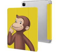 Étui Pour Ipad Pro 2021 Curious George 12,9 Pouces, Type Ordinateur Portable, Support À Trois Volets Avec Porte-Stylo, Veille/Réveil Automatique