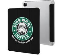 Étui Pour Ipad Pro 2021 Star Wars Coffee 12,9 Pouces, Type Ordinateur Portable, Support À Trois Volets Avec Porte-Stylo, Veille/Réveil Automatique