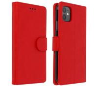 Étui pour iPhone 11 Housse Intégrale Porte-cartes Fonction Support Rouge