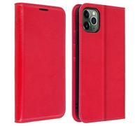 Étui pour iPhone 11 Pro Max Folio Cuir Véritable Porte cartes Support Vidéo Rouge