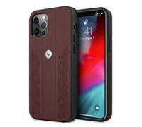 Étui pour iPhone 12 BMW, coque rigide en cuir incurvée rouge