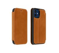 Etui pour iPhone 12 Mini Cuir Porte-carte Fonction Support Vidéo Marron