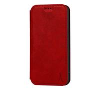 Étui pour iPhone 12 Mini Cuir Véritable Porte-Carte Support Stand Rouge