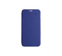 Etui pour iPhone 12 Pro Max Folio Premium en Cuir avec Dos Cristal Bleu marine