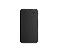 Etui pour iPhone 12 Pro Max Folio Premium en Cuir avec Dos Cristal Noir
