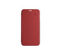 Etui pour iPhone 12 Pro Max Folio Premium en Cuir avec Dos Cristal Rouge