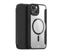 Etui pour iPhone 13 / 14 Folio Renforcé Compatible MagSafe avec Porte-cartes Noir transparent