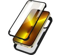 Étui pour iPhone 13 Pro Max, dos transparent + pare-chocs en silicone - Noir