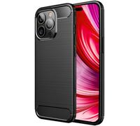 Étui pour iPhone 14 Pro - Look Carbone Noir Mat Antidérapant Housse téléphone portable en silicone