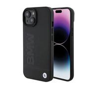 Étui pour iPhone 15 Plus - BMW - Cuir véritable - MagSafe - Noir - Semi-rigide