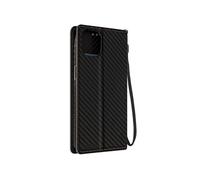 Etui pour iPhone 15 Plus Effet Carbone Portefeuille Support vidéo Noir