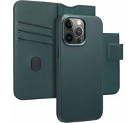 étui pour iPhone 15 Pro Max - cuir véritable - étui à rabat Accezz, 2 en 1 - vert foncé
