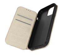 Étui pour iPhone 15 Pro Max Porte-carte Support Vidéo Clapet Magnétique Or