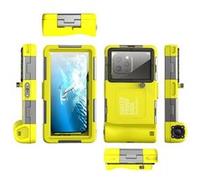 Étui Pour IPhone 16/15/14 Pro MAX Photographie Universelle D'étui De Plongée Compatibilité Large Coque Submersible FOXDOCK Jaune Jaune G