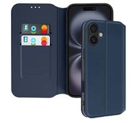 Étui pour iPhone 16 Clapet Porte-cartes et Support Vidéo Bleu nuit