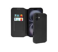 Etui pour iPhone 16 Clapet Porte-cartes et Support Vidéo Noir