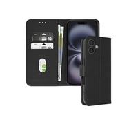 Étui pour iPhone 16 Plus Clapet Portefeuille et Support Vidéo Noir