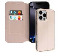 Avizar Étui pour iPhone 16 Pro Clapet Porte-cartes et Support Vidéo Dorée
